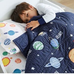 Pottery Barn Solar System Toddler Quilt and Pillow Sham
